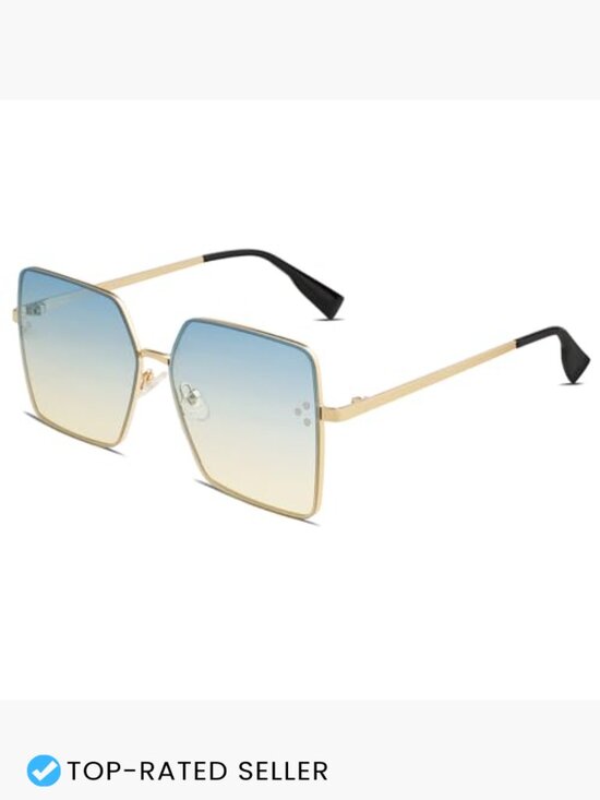 Trendy Square Sunglasses Oversized Designer Style UV Protection Sunnies Shades main image 4